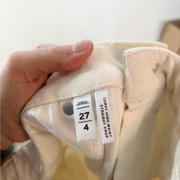 Loft curvy high waist straight crop jeans winter white size 4/27 - Picture 4 of 5